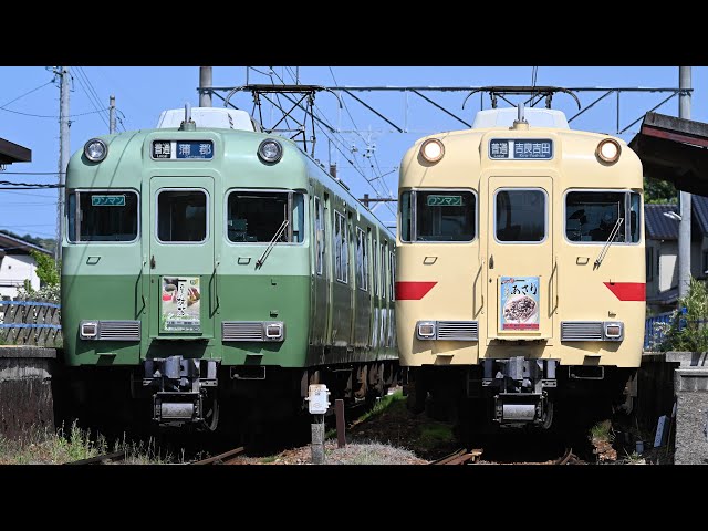 名鉄6000系(6009F.6013F)蒲郡線あさり、抹茶系統板列車 走行シーン