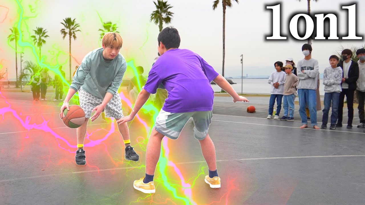 バスケ】ともやんvs中学生7人の1on7が白熱しすぎたw Basketball - YouTube