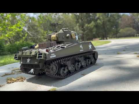 HENG LONG 1/16 RC M4A3 SHERMAN 105 TANK - TEST RUN - YouTube