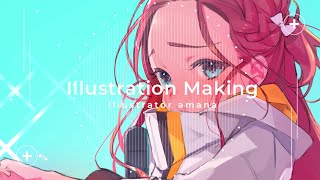 ブルアカ】花岡ユズイラストメイキング【Illustration Making/SAI2