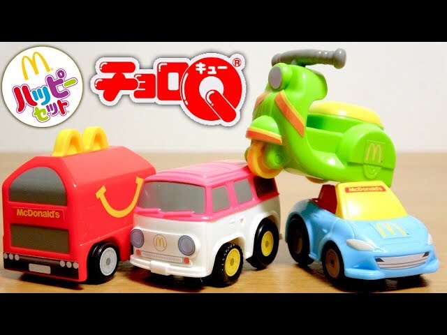 Happy Set Choro Q 1st Edition 4 types Bus Sports Car Bike ☆ How