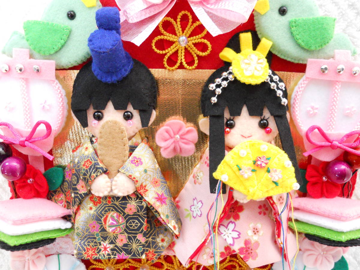 新品】フェルト◇ハンドメイド◇手作り◇リース◇壁掛け◇壁飾り