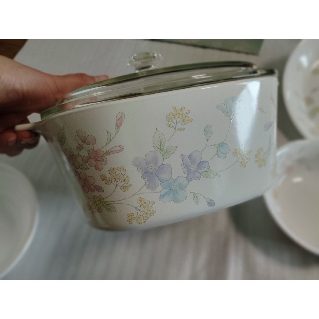 CORELLE - 未使用 コレール メイブルー 廃盤 プレート ボウル 鍋
