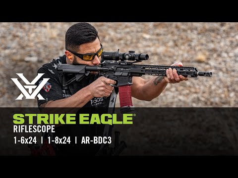 Vortex Optics Strike Eagle 1-8x24 BDC3 MOA Riflescope with Rings