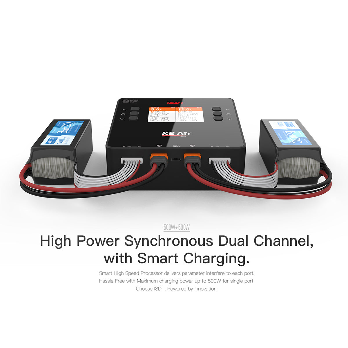 K2 Air BluetoothリモートコントロールLipo充電器、AC/DC 200W/500WX2