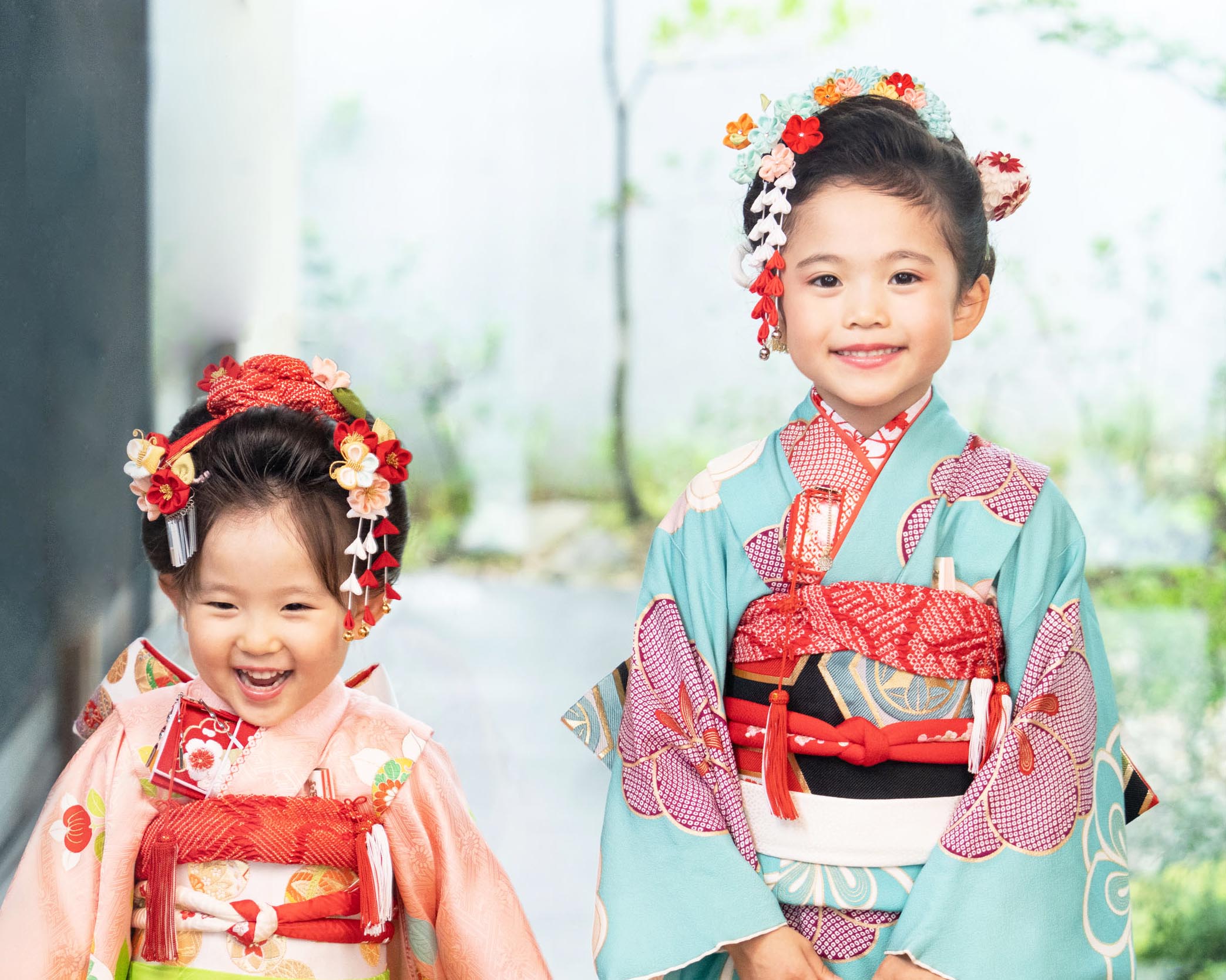 七五三用髪飾り 三輪梅パッチン留めセット（鹿の子玉） | かづら清老舗