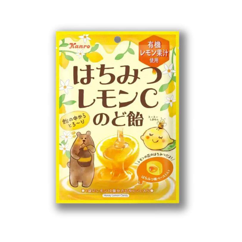 Kanro Honey Lemon C Throat Lozenges: Soothing Relief, Tangy