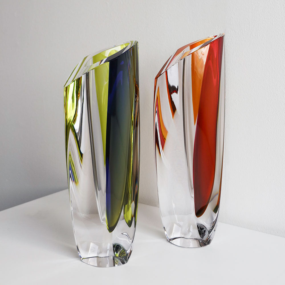 Kosta Boda Saraband Vase Purple/Green Decor Art Crystal Glass