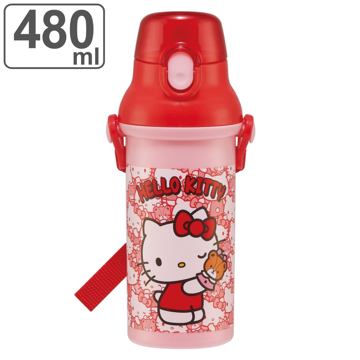 水筒 480ml 抗菌直飲プラボトル KTうしろうしろ （ ハローキティ 直