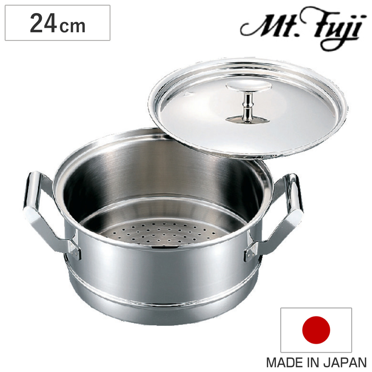 蒸し器 24cm 8合炊き エレックマスター プロ 蓋付き ステンレス製 日本