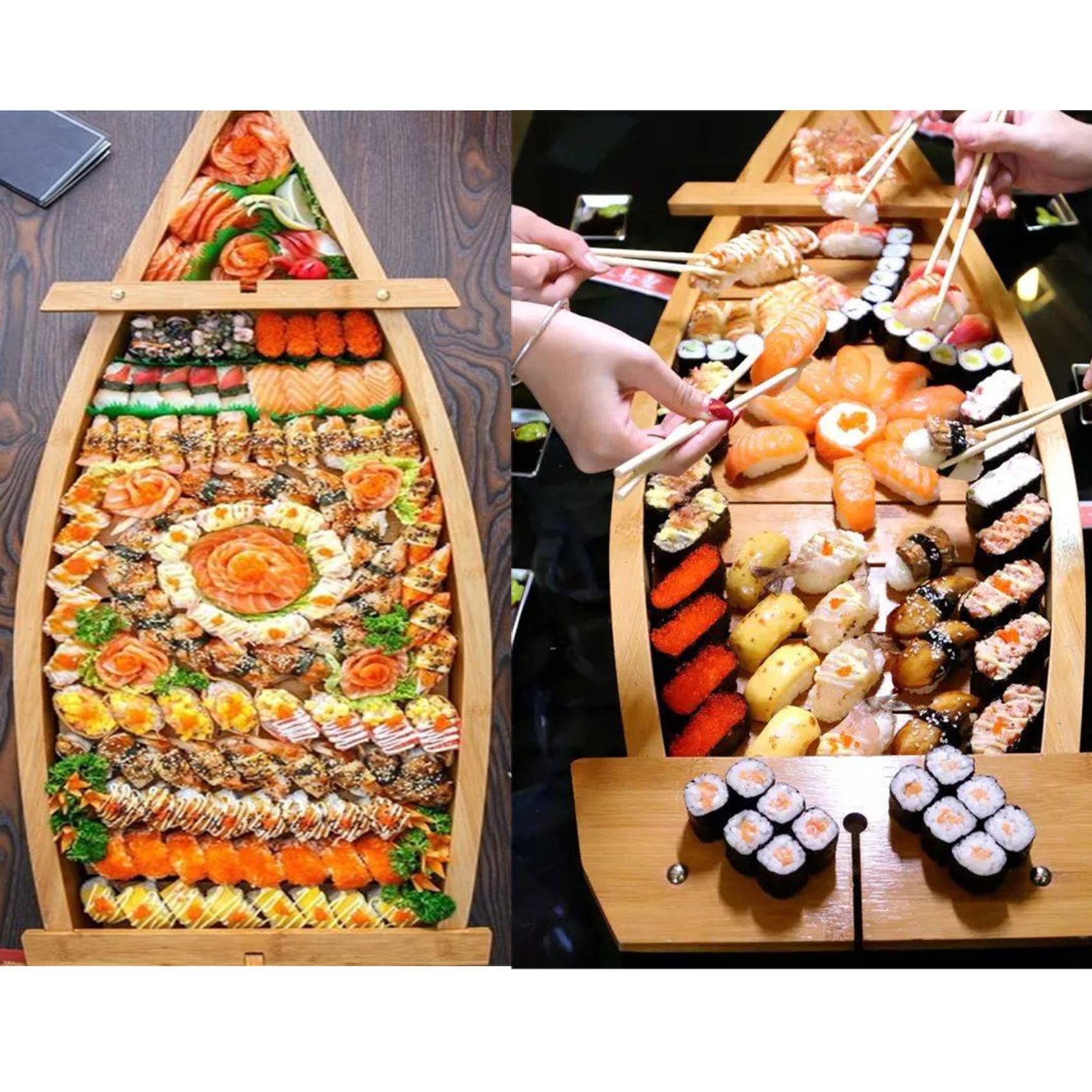 Amazon.co.jp: 木製船 寿司盛台 寿司ボート 刺身盛台 料理船 和食器 舟