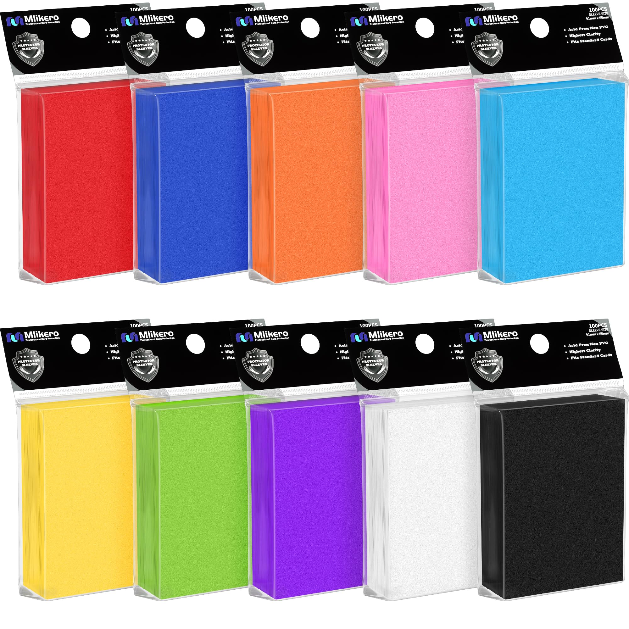 Amazon.co.jp: Mlikero カードスリーブ 10色セット 1000枚 マット仕様
