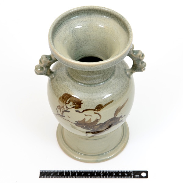 大堀相馬焼 松永窯 耳付き花瓶(大) | カテゴリーで探す,インテリア