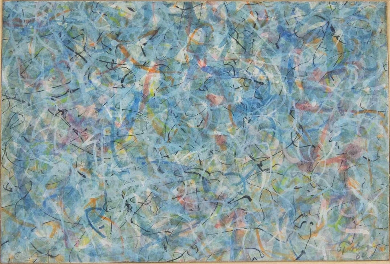 ▷ Abstract Composition by Mark Tobey, 1960 | Watercolor Drawing
