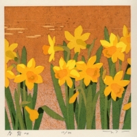 本荘正彦が木版画で制作した花や鳥の絵を通販で販売
