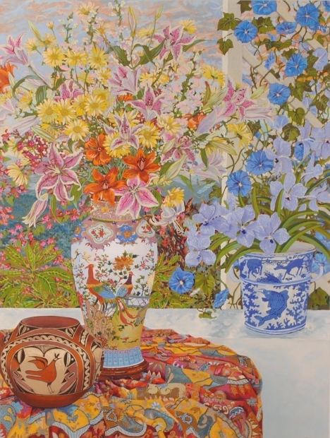 花の絵をシルクスクリーンの版画で制作したジョン・ポーウェルの花の絵