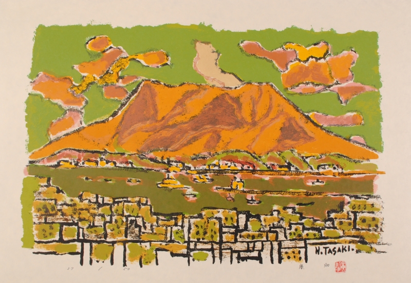 インテリアの絵画をリトグラフの版画で制作した田崎廣助のインテリアの