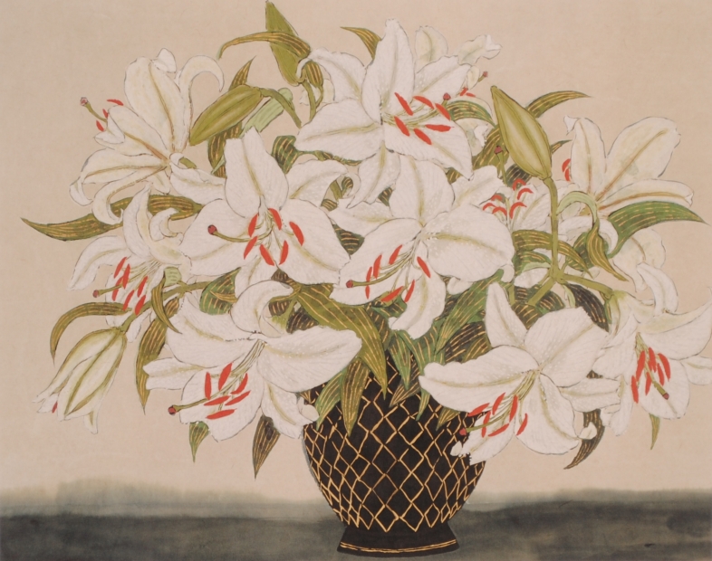 花の絵画をジークレーの版画で制作した青木乃里子の花の絵