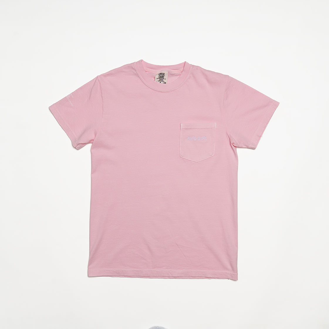 Breast Cancer Survivor Embroidered Pocket T-Shirt - Light Pink