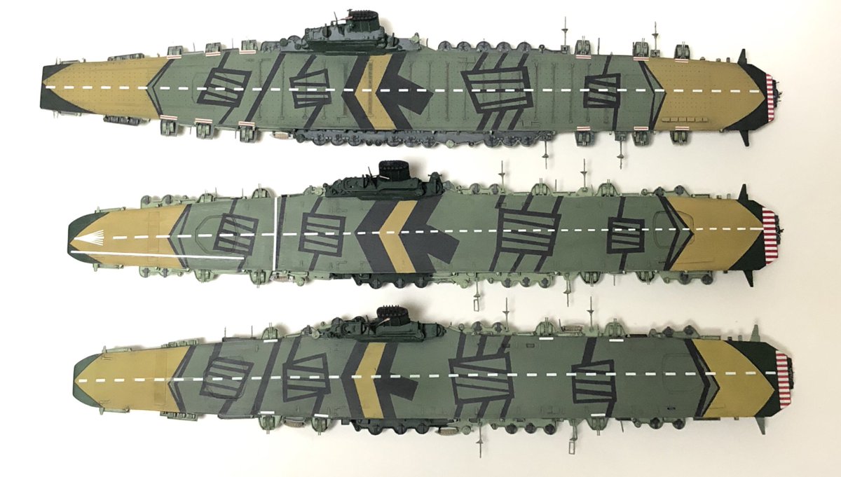 架空艦 1/700改大鳳型航空母艦「神龍」完成しました。 フジミ大鳳を
