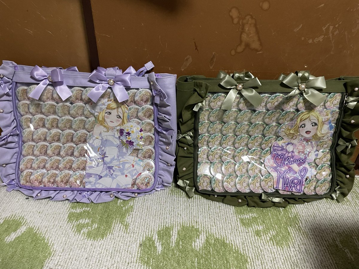 本日、人生初の痛バが出来ました！！ Aqours Flower party 小原鞠莉 A3