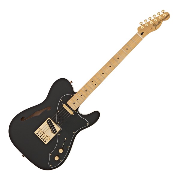 Fender FSR Telecaster Deluxe Thinline, Satin Black w/ Gold