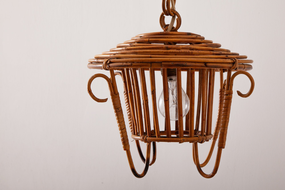 stoop | French Vintage Rattan Pendant Light