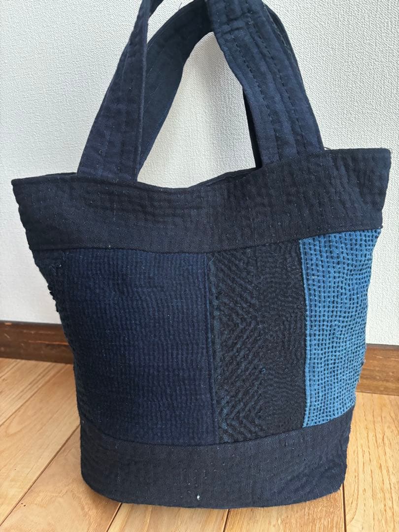 古布　庄内刺し子のトートバッグ　藍染　木綿 楽天市場】【古布藍染めトートバッグ】古布藍染め刺し子一点物天然素材