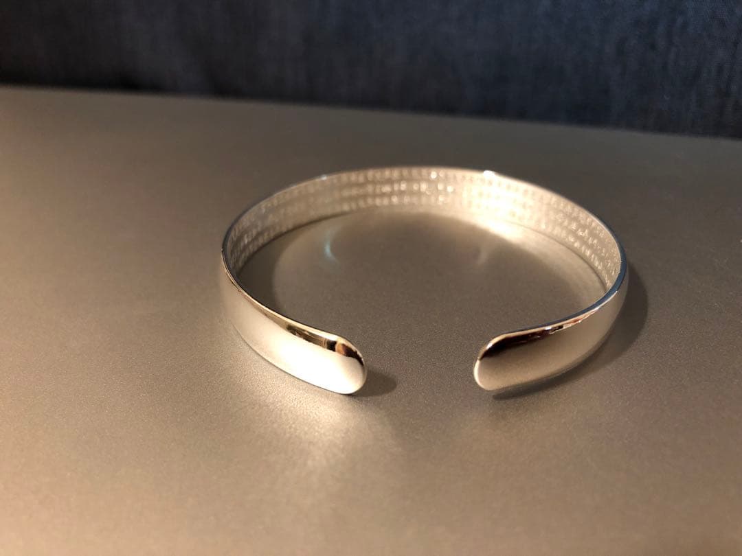 高純度'純銀(999刻印)ブレスレット＃「智慧」彫りの輪 Pt900_8_20g18cm_27aed5f4-e137-