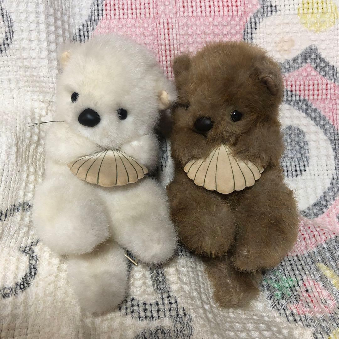 昭和レトロ ヴィンテージ ファースト社 ラッコ ぬいぐるみ 2コ 中古品