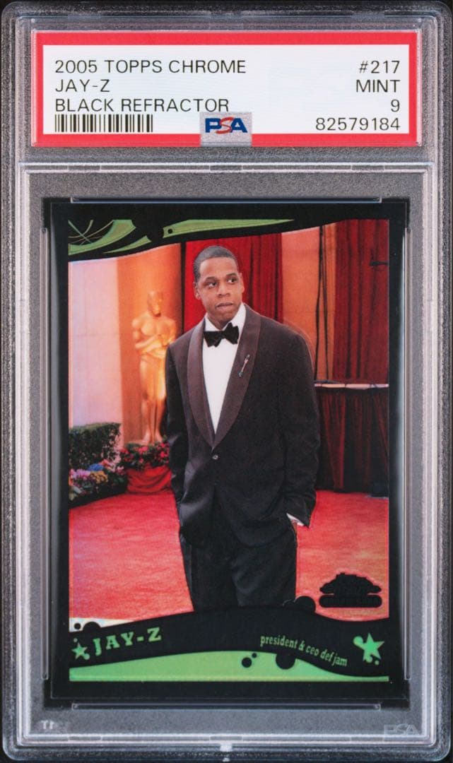 2005 Topps Chrome Jay Z カード RC Black 399 2005 Topps Chrome Black Refractor Jay-Z /399 #217 PSA 9 MINT on