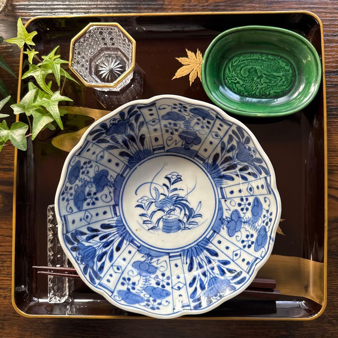 芙蓉手、江戸幕府、古伊万里、手描き、大なます皿、美品、即購入OK