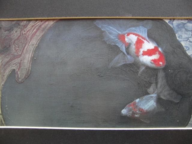 堀井聰、【魚の音】、希少な画集画、新品高級額 額装付、状態良好 堀井聰、【魚の音】、希少な額装用画集より、新品額装付、状態良好