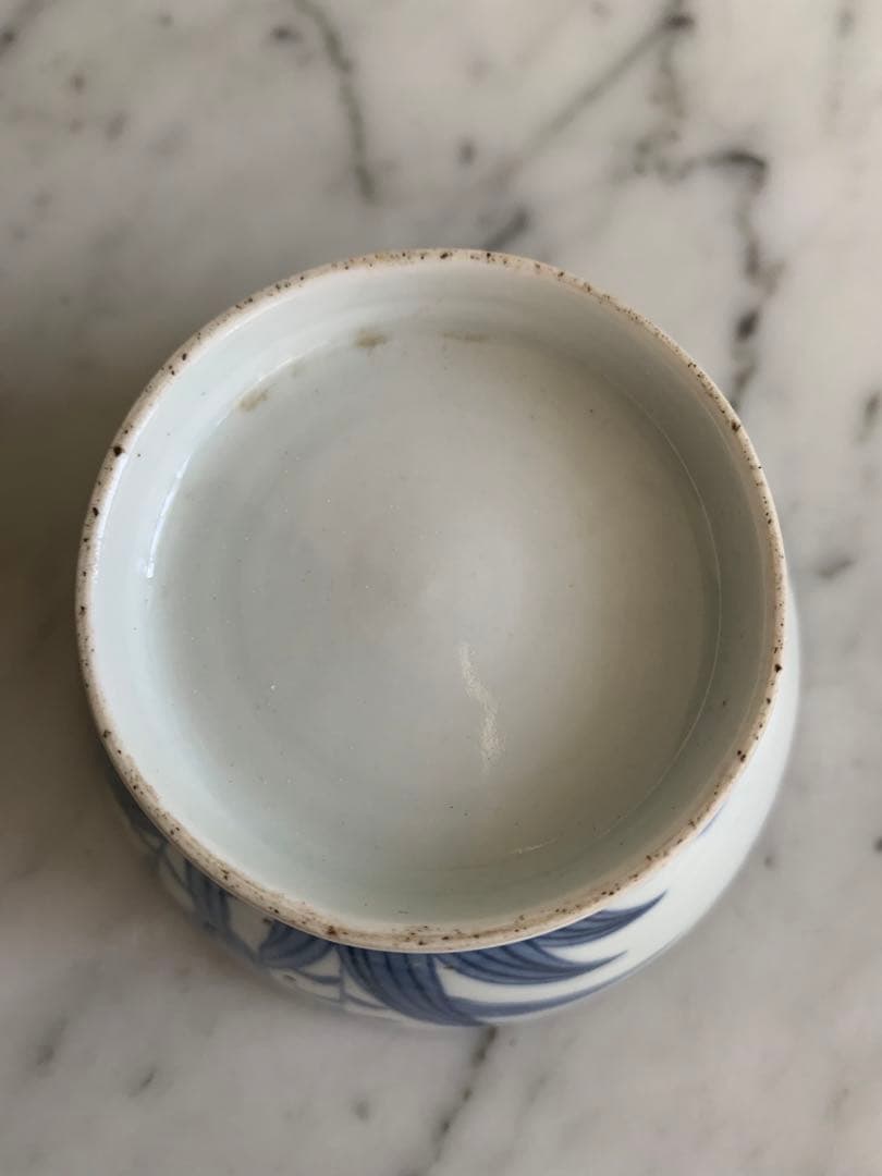 古伊万里 江戸期 藍泥 蓋付き茶碗 染付 蓋物 飯碗 節句 雛祭り