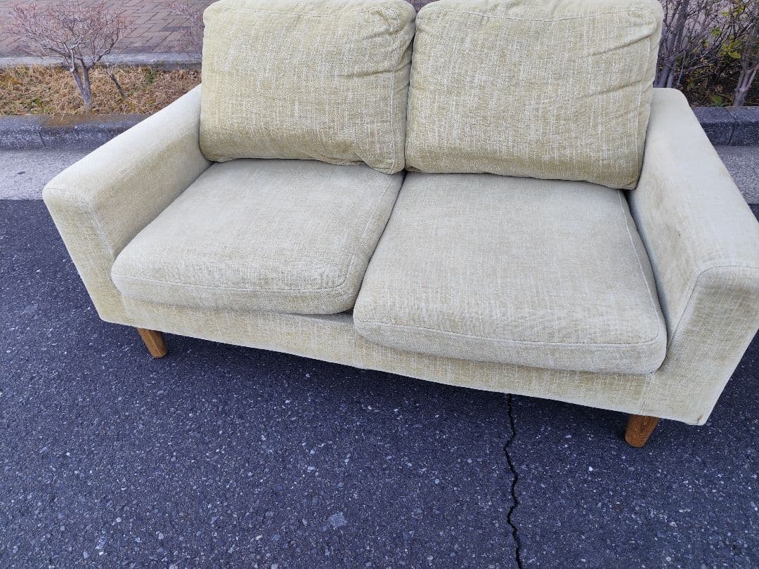【関東限定】関家具 2人掛けソファ 北欧風 ライトグリーン 136cm 関家具 ソファ キャンディーII 2人用 右カウチ グリーン(グリーン