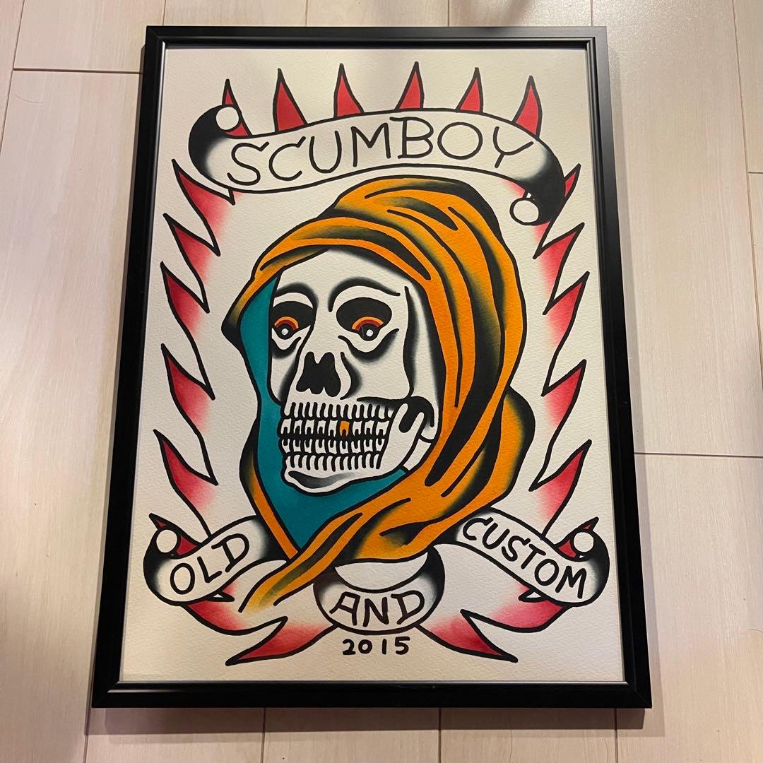 SCUMBOY 原画 tattoo flash タトゥーフラッシュ アート Vintage 1996 Frank Lee Traditional Style Tattoo Flash Sheet Shop