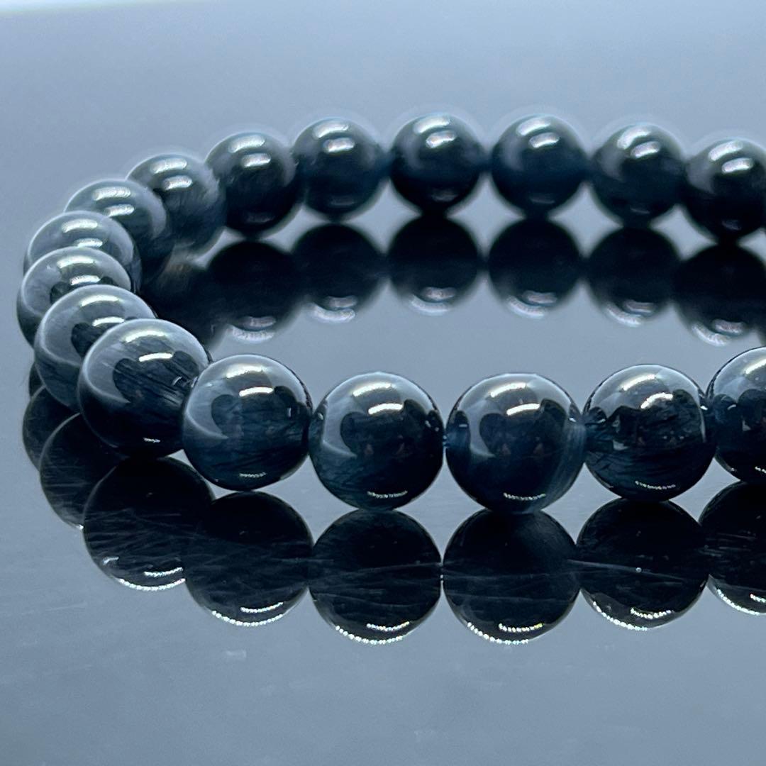 ⬛︎ 【希少】 ブルーラビットヘアルチル ブレスレット 約8㎜ 天然石