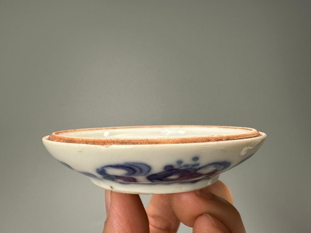 中国美術 清朝 清時代 大清康熙年製 青花人物図香合 染付