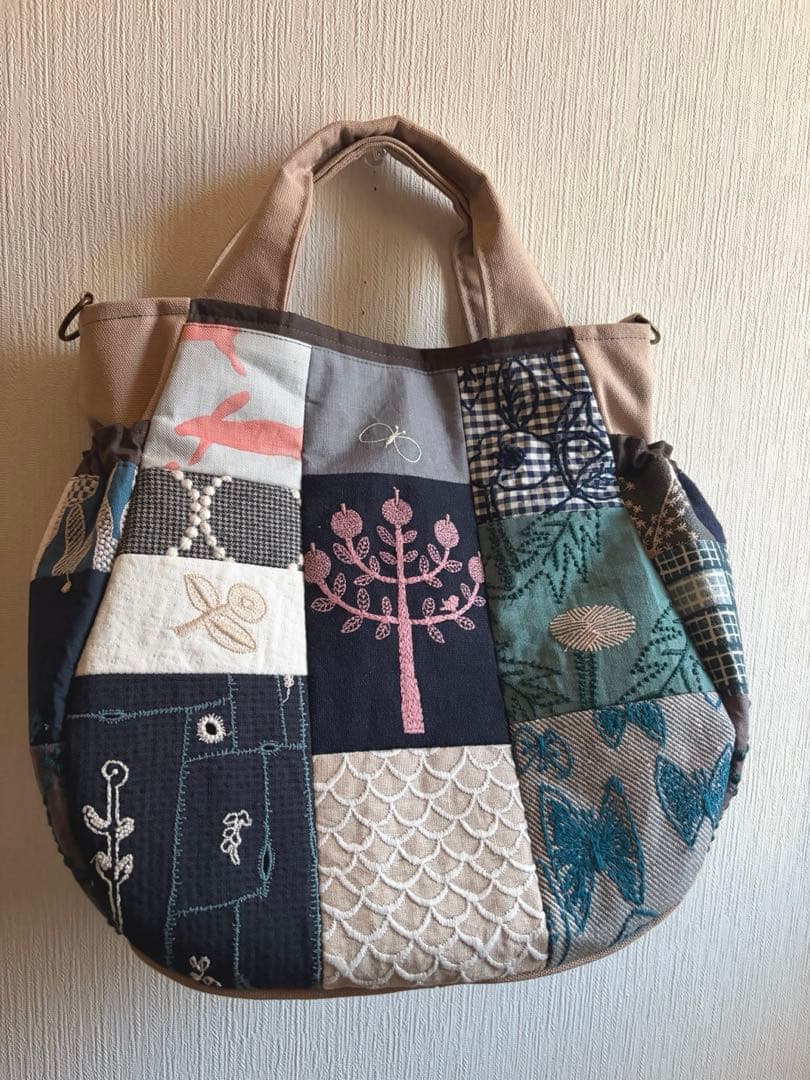 ミナペルホネン＊パッチギャザポケバッグ✂️ハンドメイド ミナペルホネン ハンドメイド バッグ トートバッグ ユーカリ 通販
