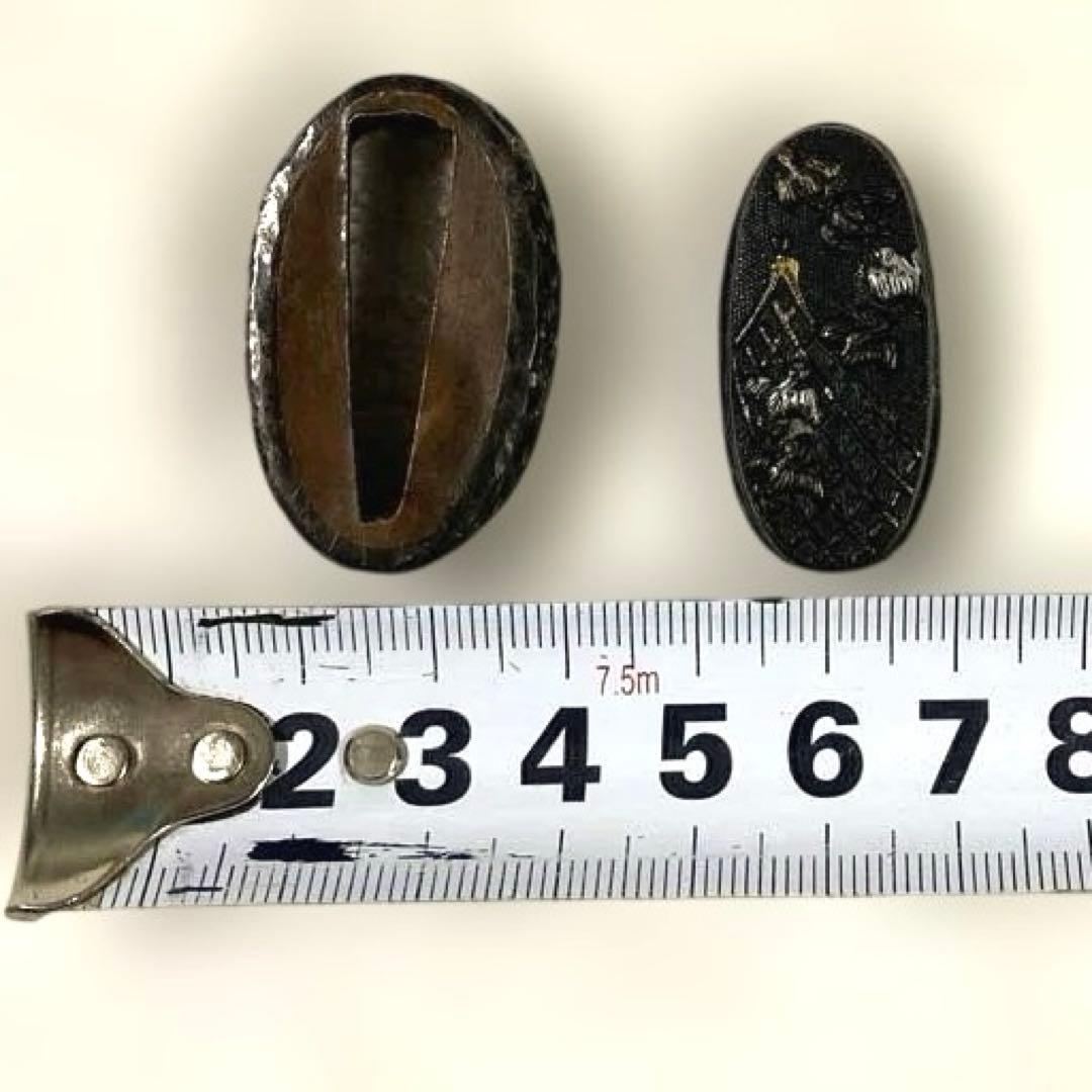 B-79 縁頭 金銀象嵌 武具 刀装具 日本 骨董品 時代物 美術品 工芸品
