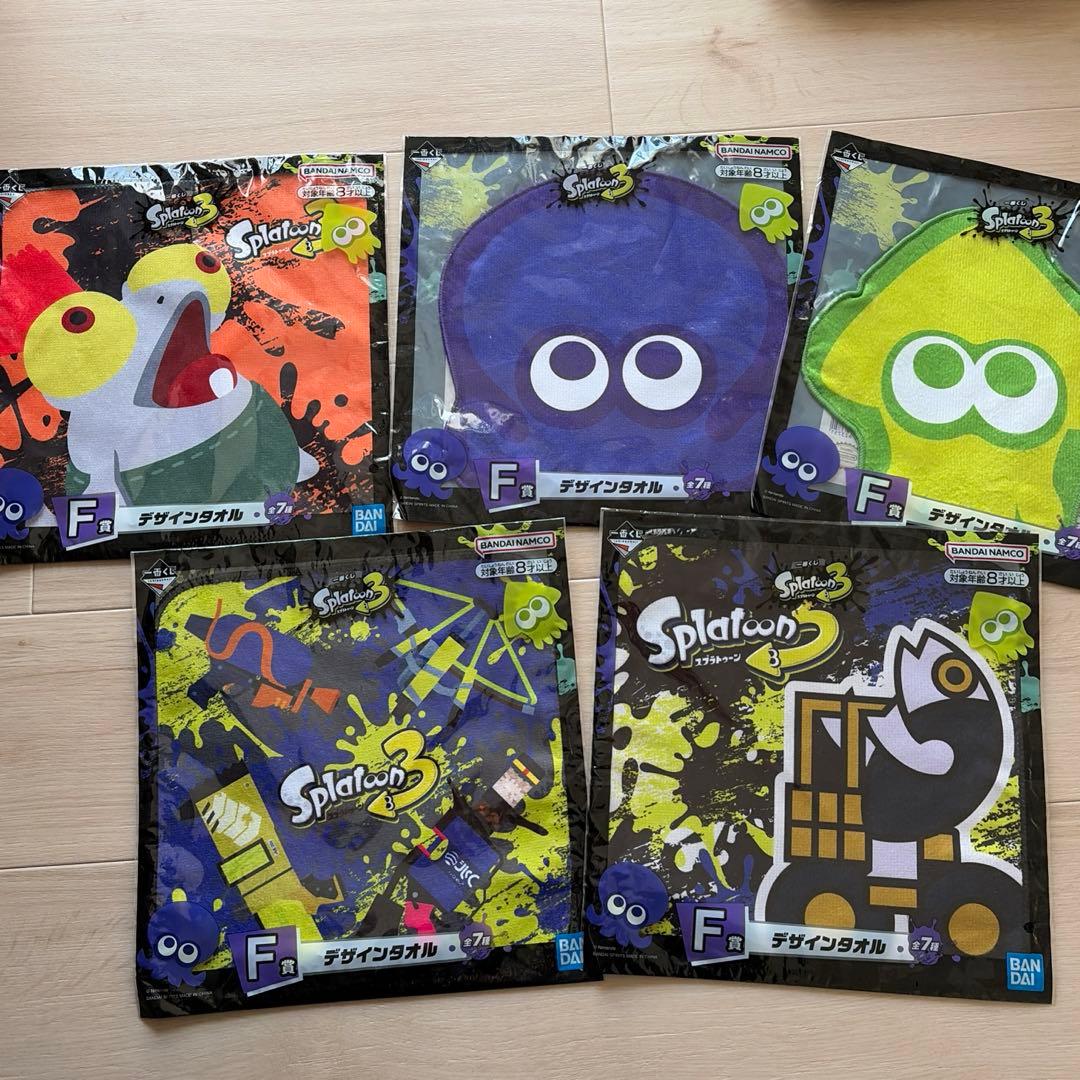 スプラトゥーン3 一番くじ デザインタオル 5枚セット まとめ売り