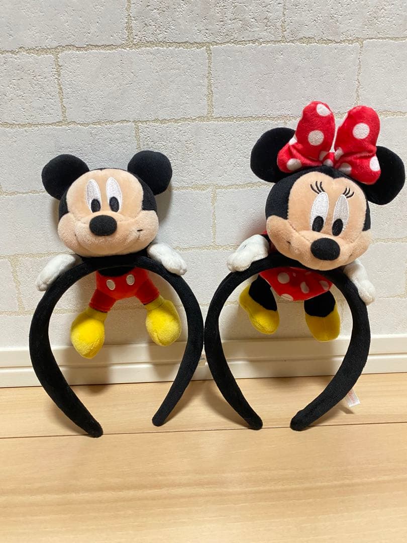 ディズニー カチューシャ ミッキー ミニー のっかりぬいぐるみ 2個