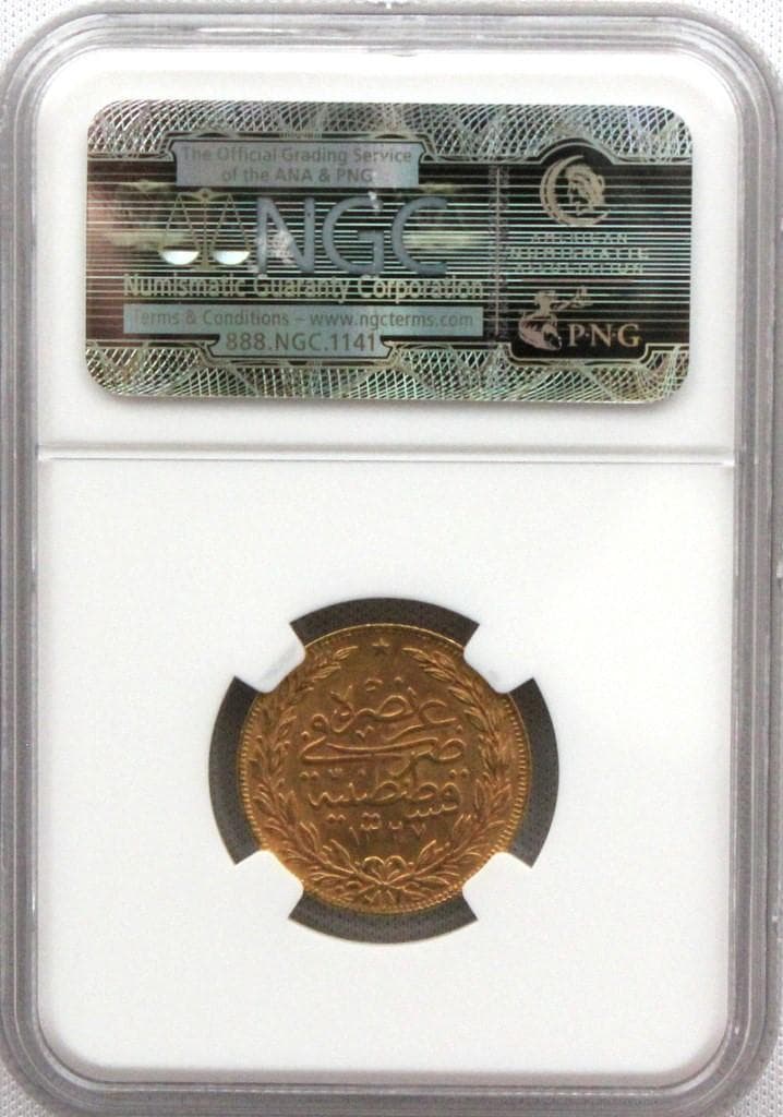 千*可様 AH1327//9 オスマン・トルコ帝国 100クルシュ 金貨 NGC - メルカリ
