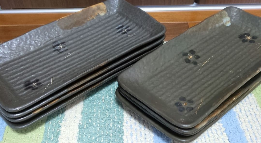 未使用4枚+ほぼ未使用 長皿　和食器 ダークグレー波形皿8枚セット 楽天市場】【楽天スーパーSALE 10％OFF 最大2000円クーポン】美濃焼