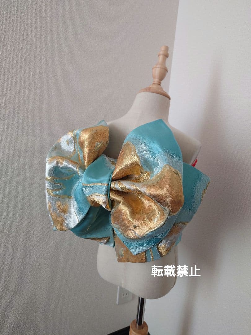 七五三　ハーフ成人式　ジュニア帯　大人用正絹袋帯からの作り帯　1点物　蝶柄 だらりの帯 作り帯 七五三 ハーフ成人式 和装小物（帯・半襟） SHINO