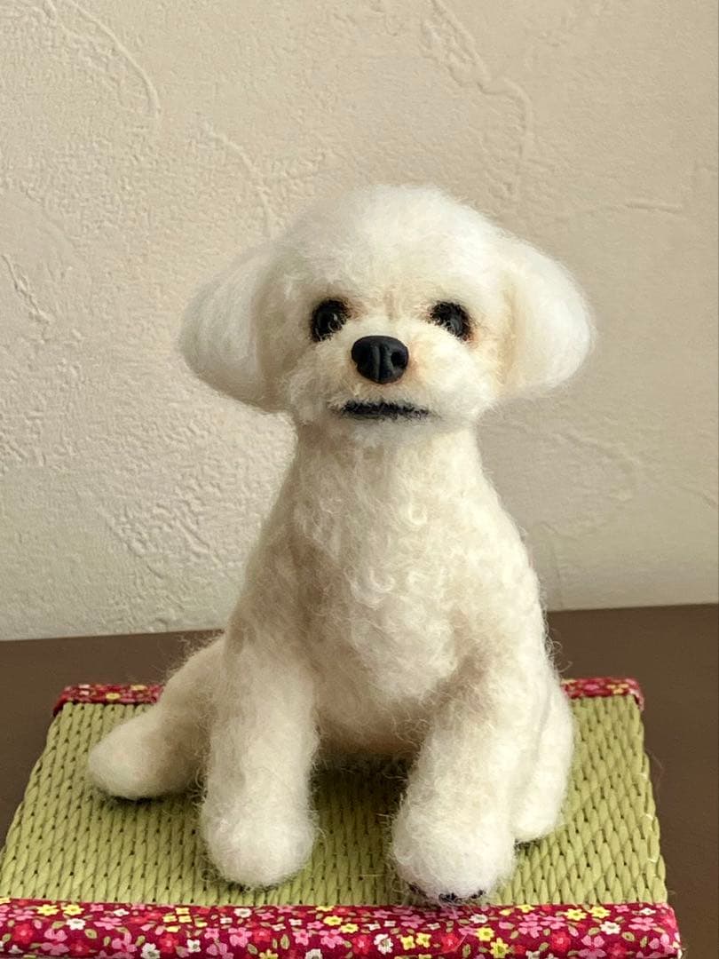 羊毛フェルト マルチーズ×チワワMIX犬 handmade 羊毛フェルト ☆マルチーズ ダックス ミックス 犬 オーダー