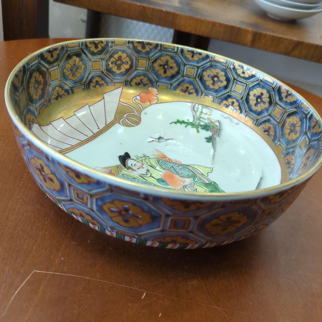 骨董 古伊万里 恵比寿様 縁起柄 金彩 染錦 鉢 大鉢 器 美品 - メルカリ