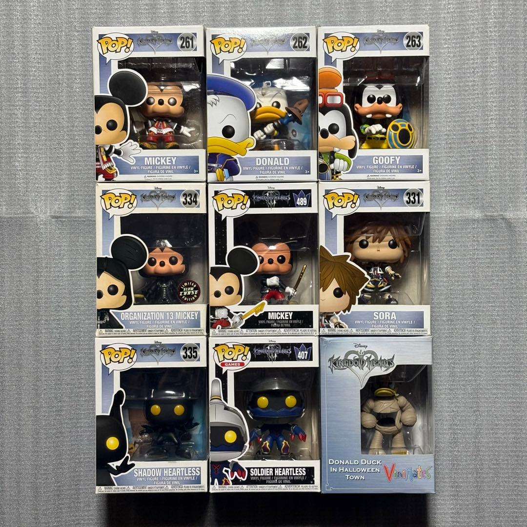 キングダムハーツ Funko POP! 他 9点セット 王様ミッキーやソラ、リクのフィギュアも！ファンコ【POP