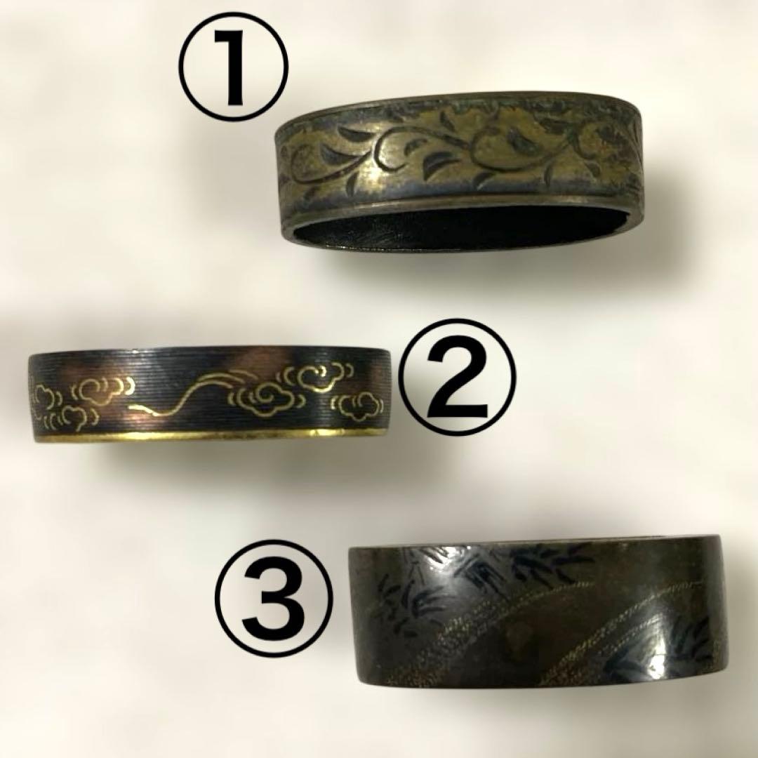 B-73 縁 3個セット　武具　刀装具　骨董品　時代物　日本　美術品　工芸品 B-73 縁 3個セット 武具 刀装具 骨董品 時代物 日本 美術品 工芸品