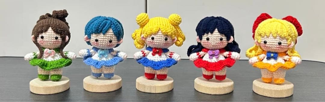セーラームーン 編み物キャラクター 5体セット ChibiMasters 美少女戦士セーラームーン プレミアムセット：美少女戦士